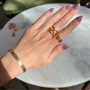 SOLD -Tidepool Love mermaid and rainbow vermeil gold rings